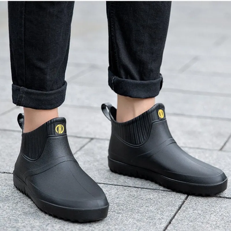 Cuzcare Winter Rain Ankle Boots For Men Slip-on Nonskid Orthopedic Shoes