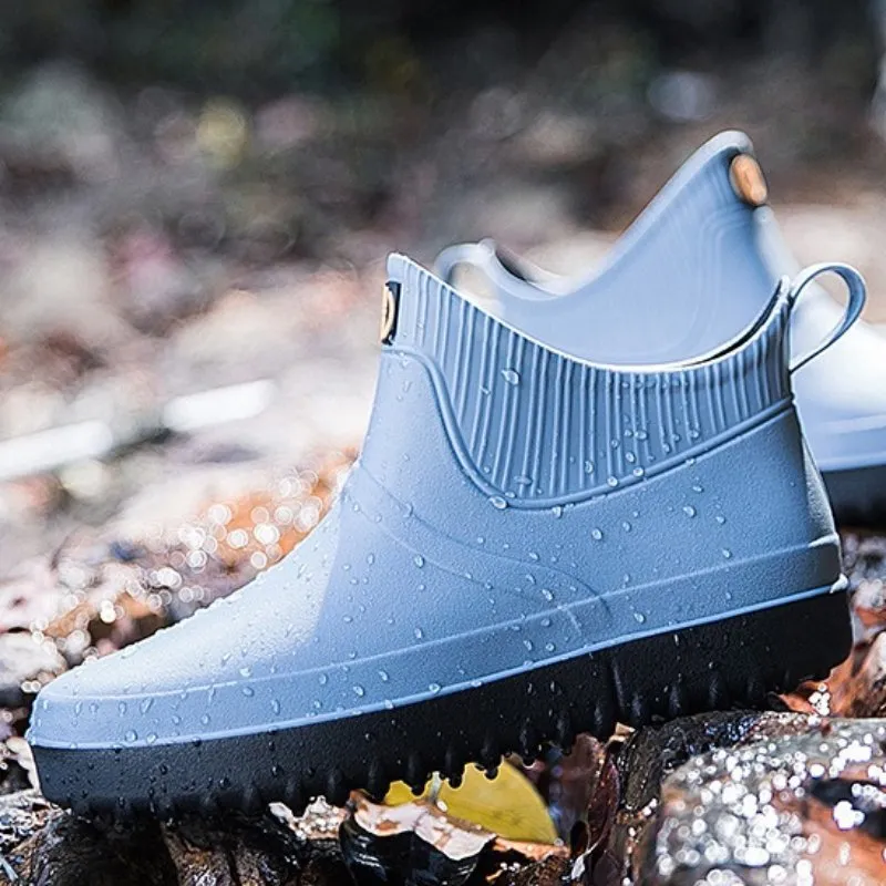 Cuzcare Winter Rain Ankle Boots For Men Slip-on Nonskid Orthopedic Shoes