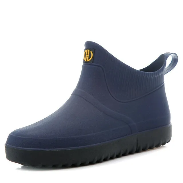 Cuzcare Winter Rain Ankle Boots For Men Slip-on Nonskid Orthopedic Shoes