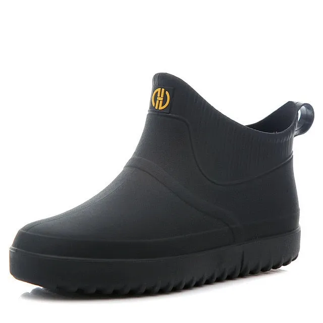 Cuzcare Winter Rain Ankle Boots For Men Slip-on Nonskid Orthopedic Shoes