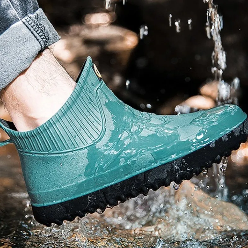 Cuzcare Winter Rain Ankle Boots For Men Slip-on Nonskid Orthopedic Shoes