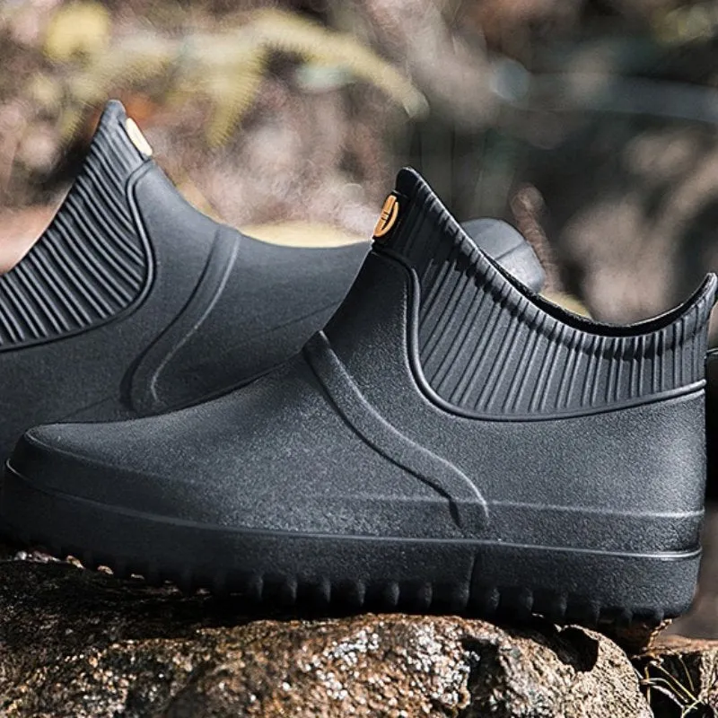 Cuzcare Winter Rain Ankle Boots For Men Slip-on Nonskid Orthopedic Shoes