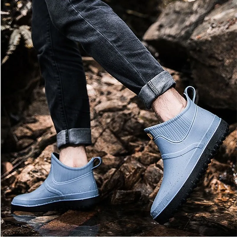 Cuzcare Winter Rain Ankle Boots For Men Slip-on Nonskid Orthopedic Shoes