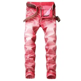 Individuality Men's Jeans Basic Mid Waist Jeans Straight Pants