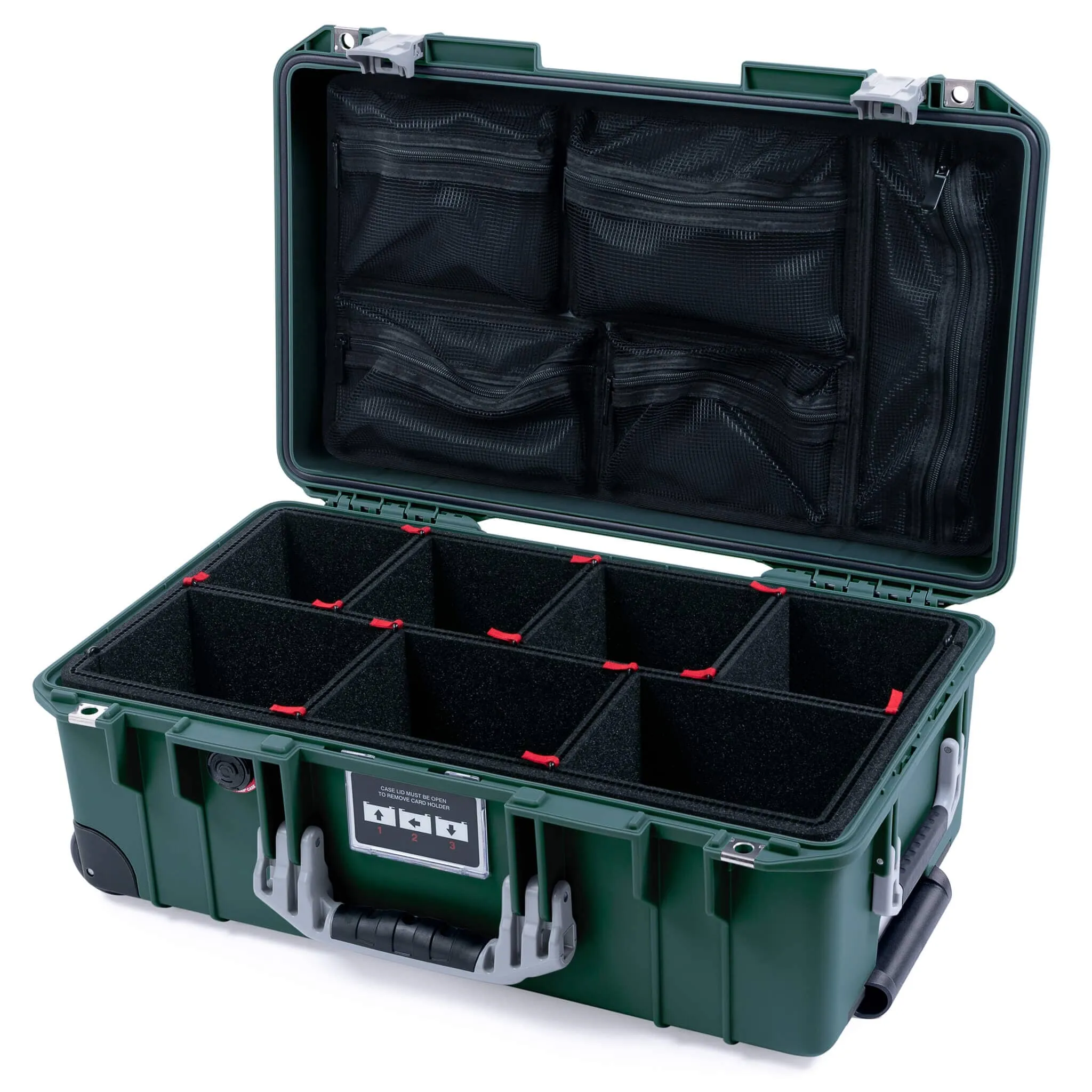 Pelican 1535 Air Case, Trekking Green with Silver Handles & Latches