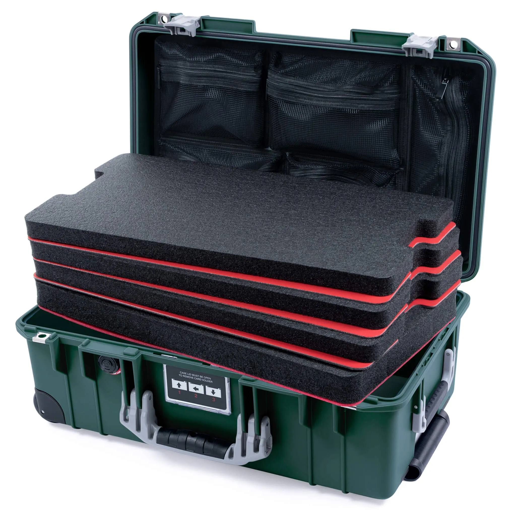 Pelican 1535 Air Case, Trekking Green with Silver Handles & Latches