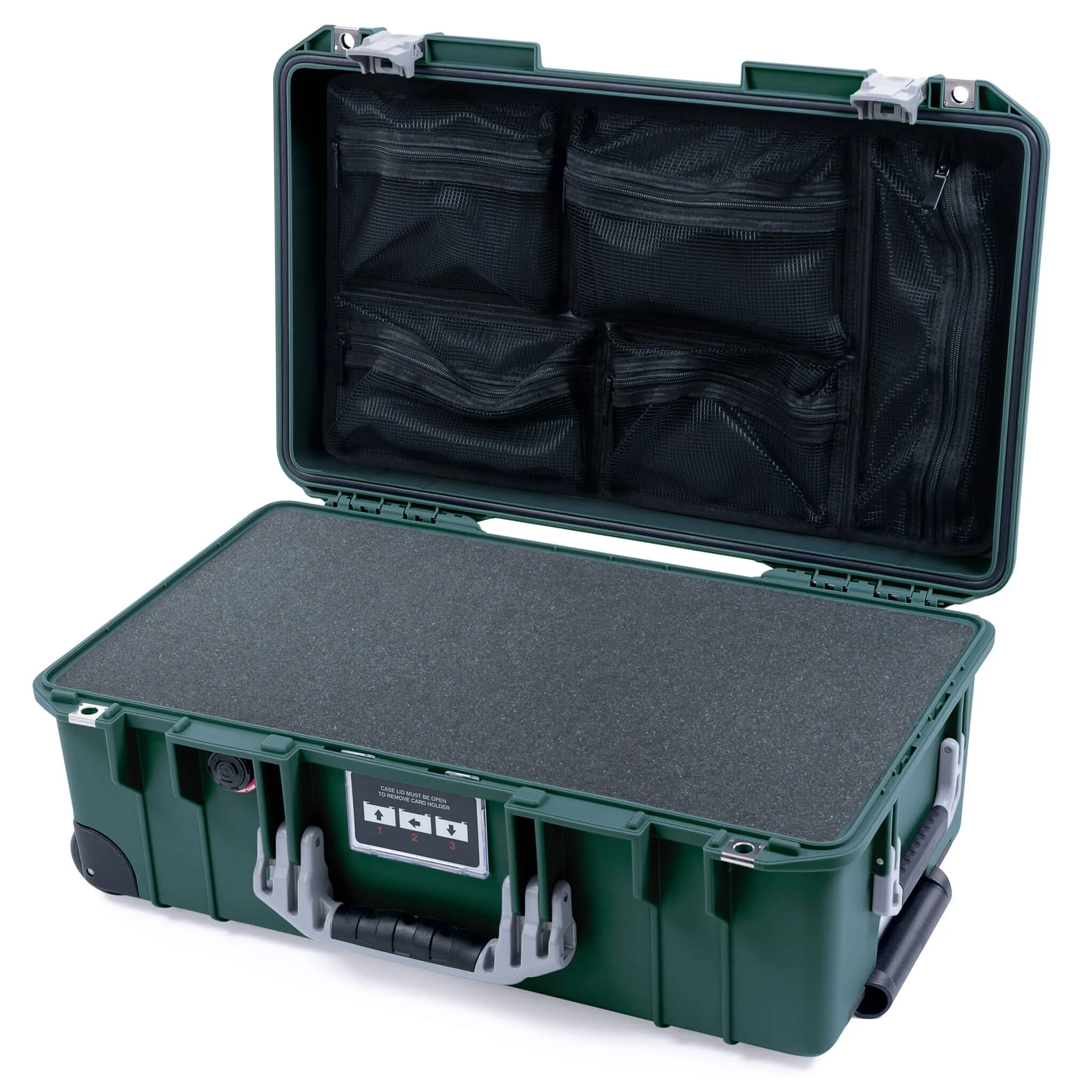 Pelican 1535 Air Case, Trekking Green with Silver Handles & Latches