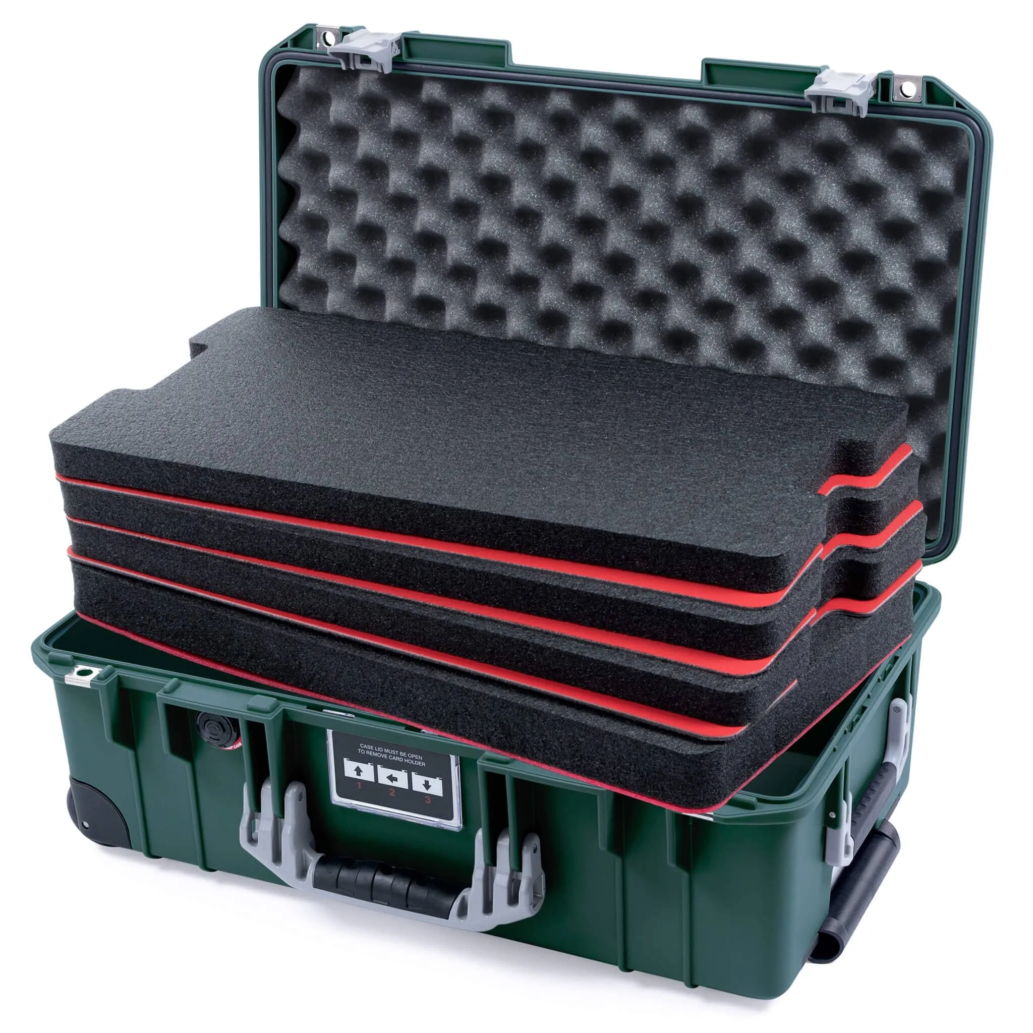 Pelican 1535 Air Case, Trekking Green with Silver Handles & Latches