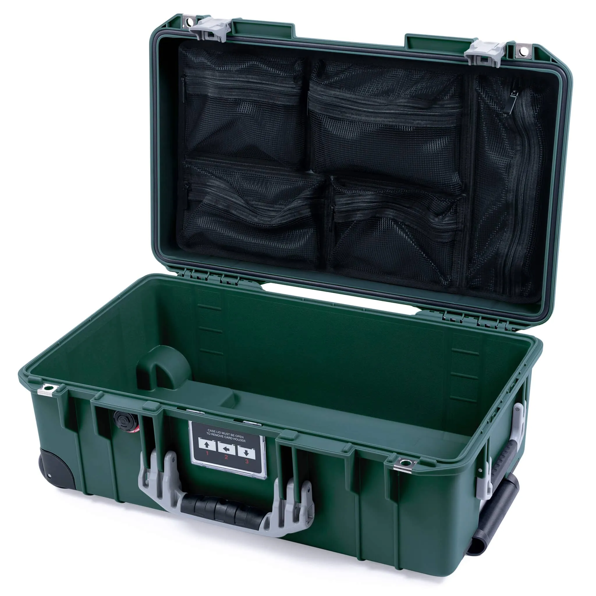 Pelican 1535 Air Case, Trekking Green with Silver Handles & Latches