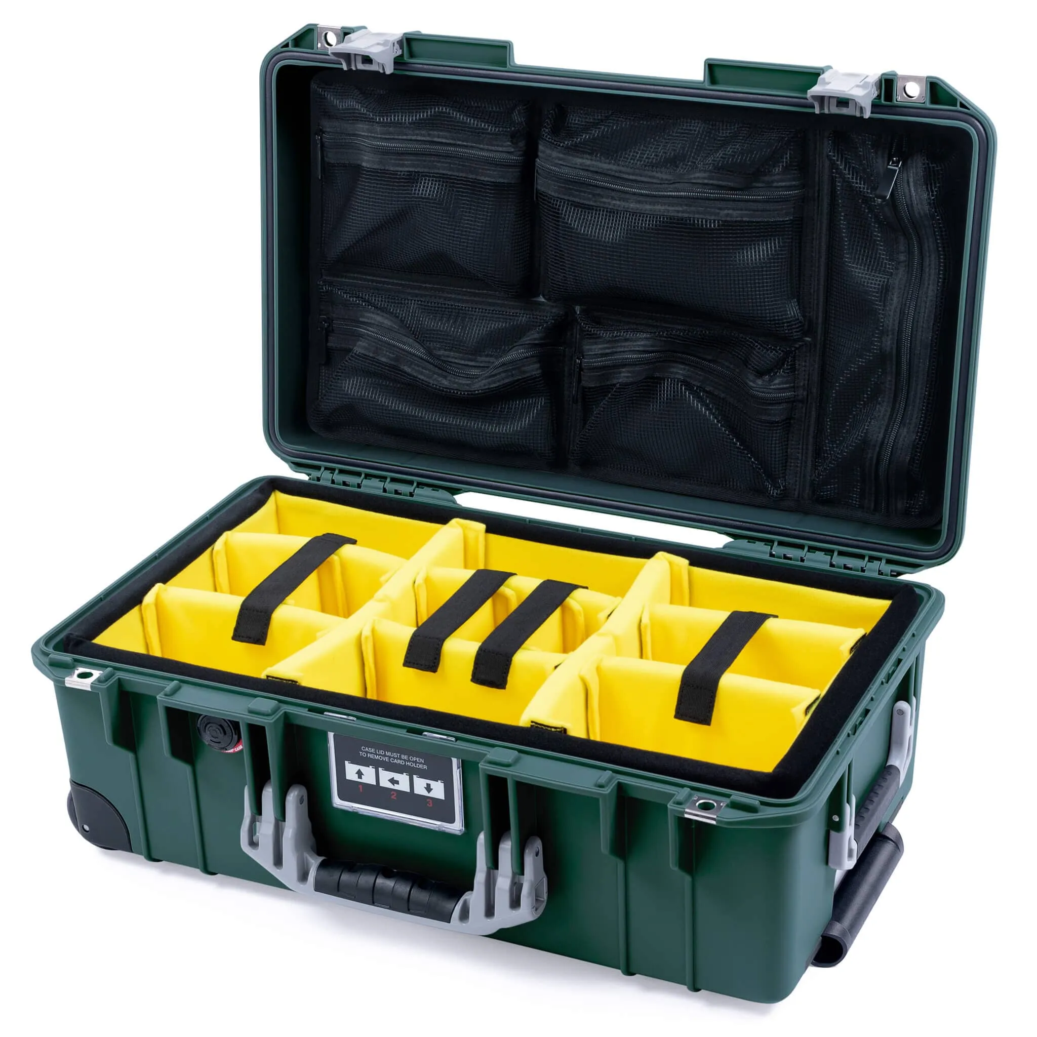Pelican 1535 Air Case, Trekking Green with Silver Handles & Latches