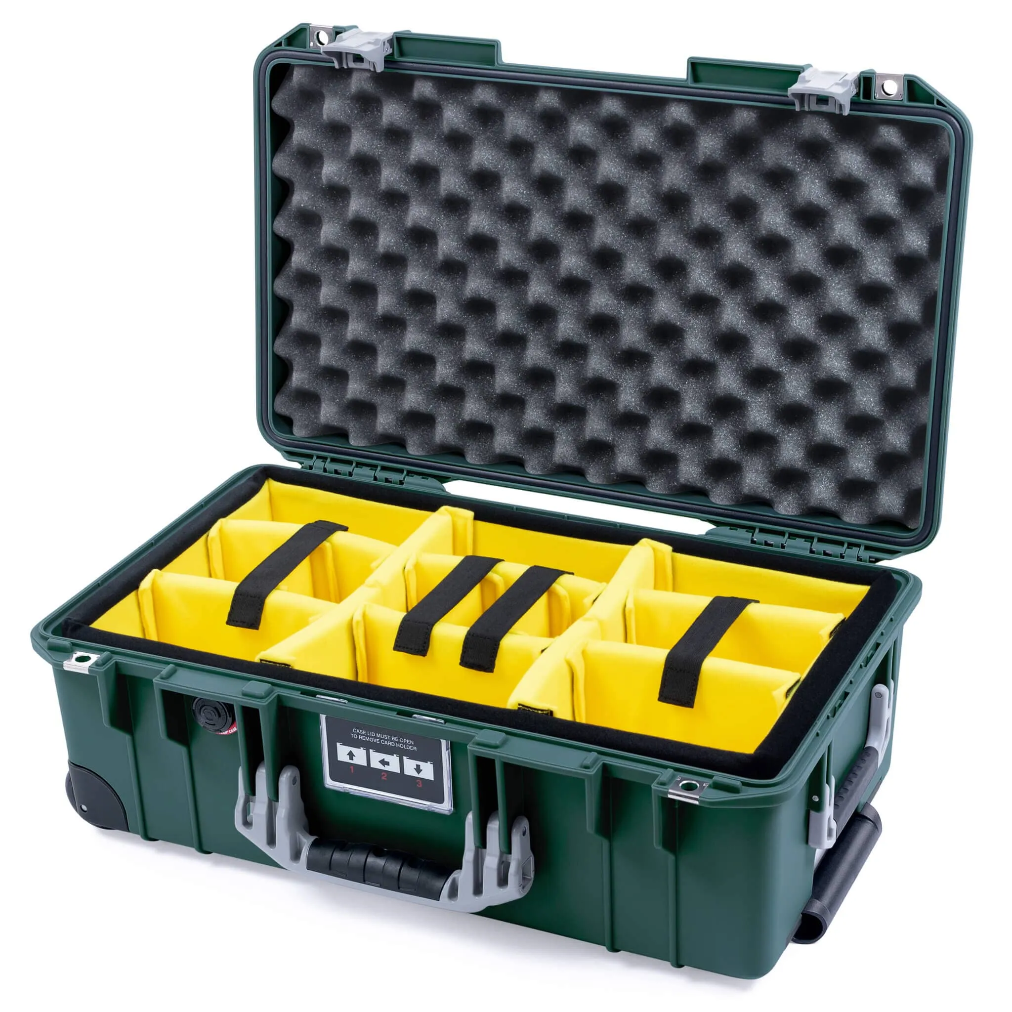 Pelican 1535 Air Case, Trekking Green with Silver Handles & Latches