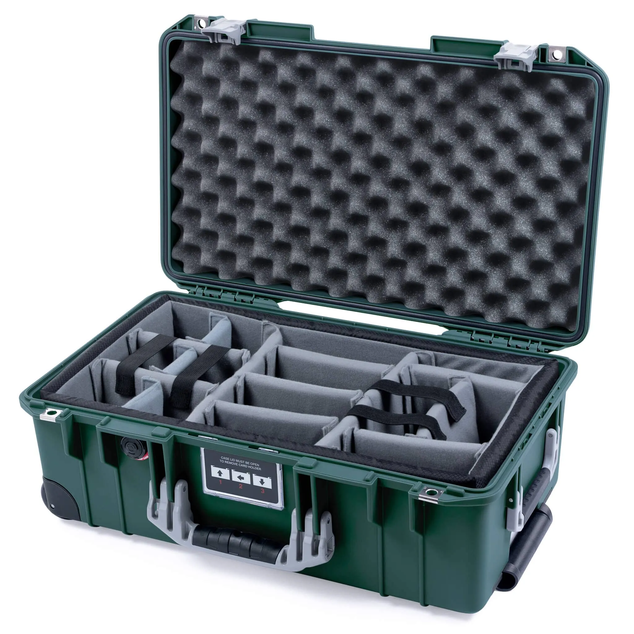 Pelican 1535 Air Case, Trekking Green with Silver Handles & Latches