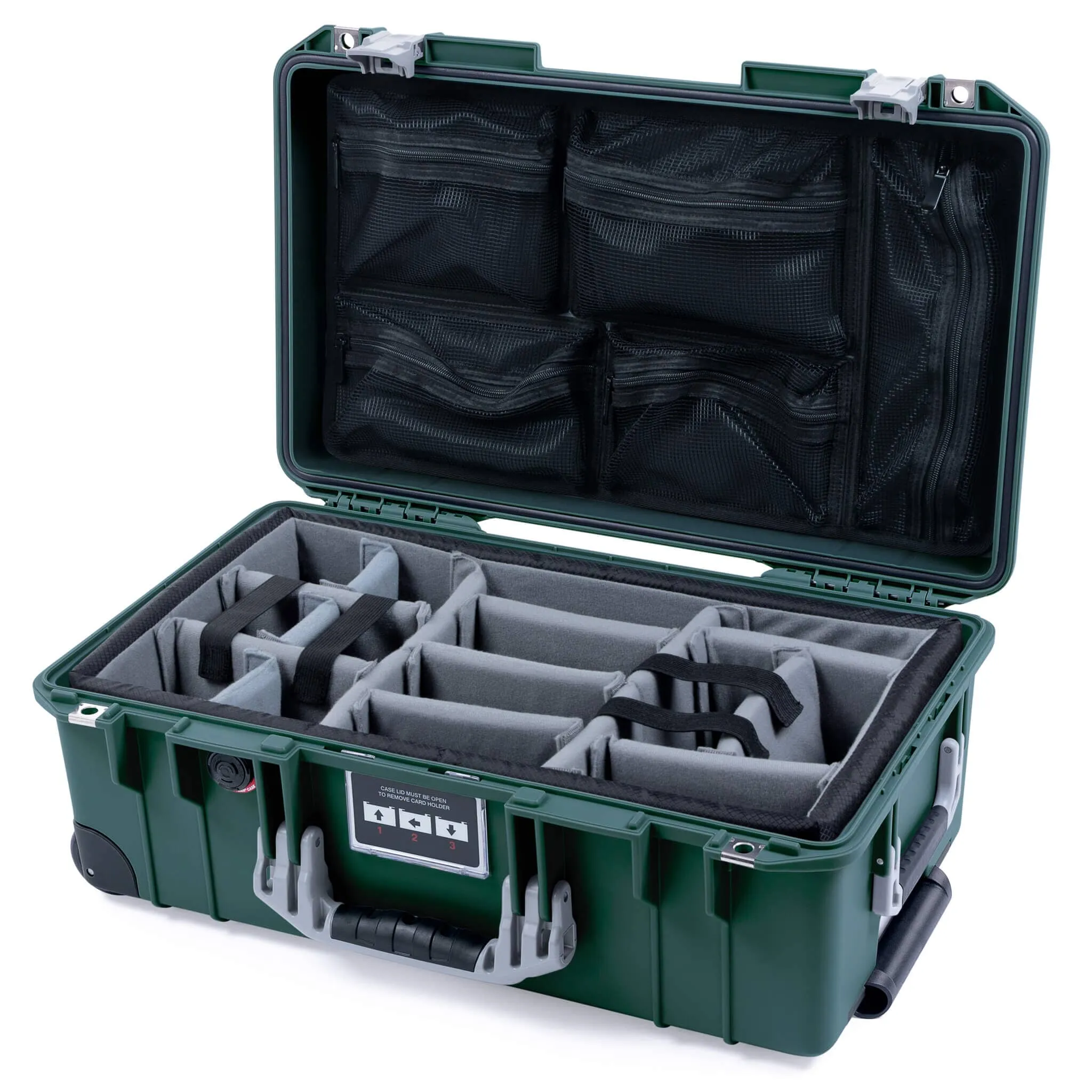Pelican 1535 Air Case, Trekking Green with Silver Handles & Latches
