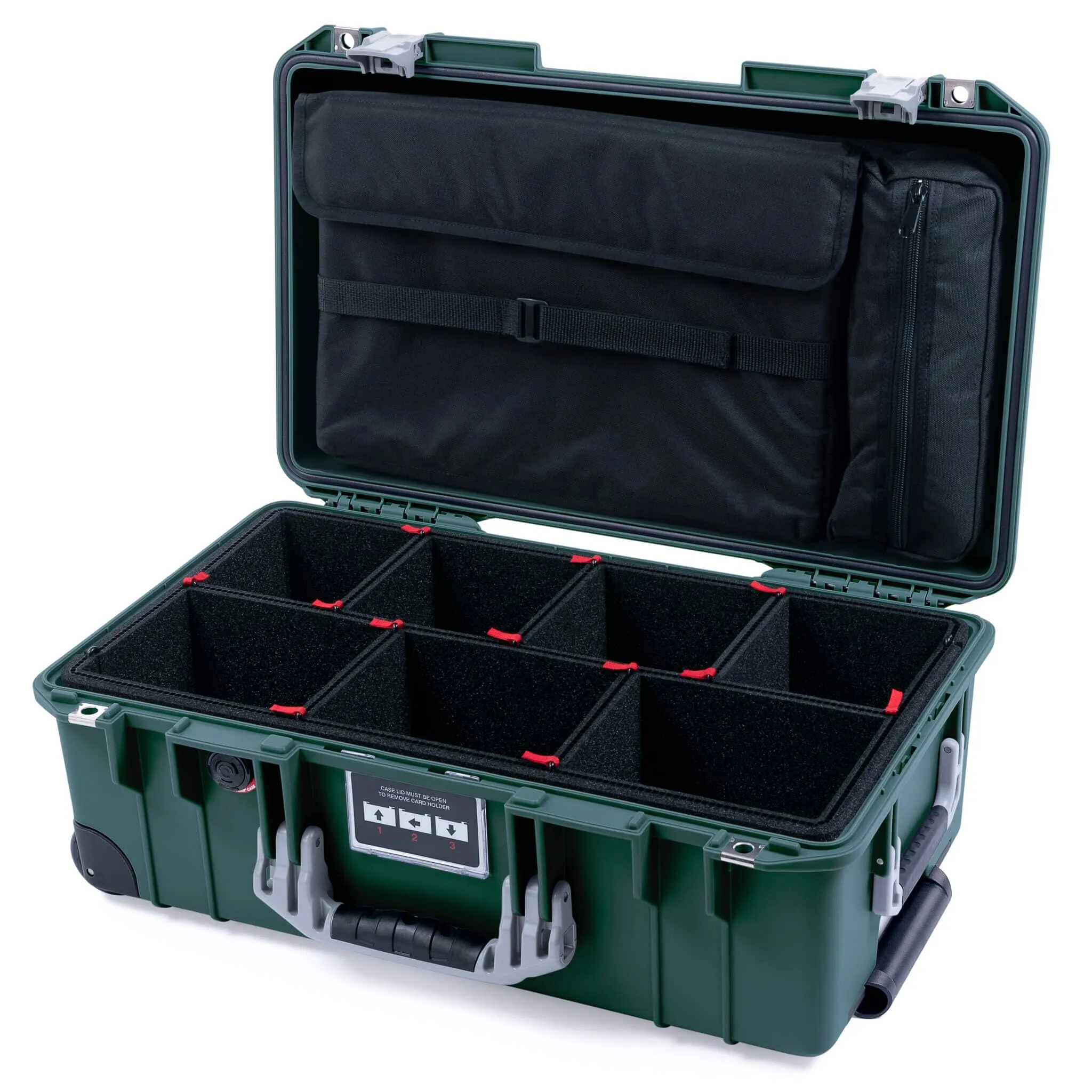 Pelican 1535 Air Case, Trekking Green with Silver Handles & Latches