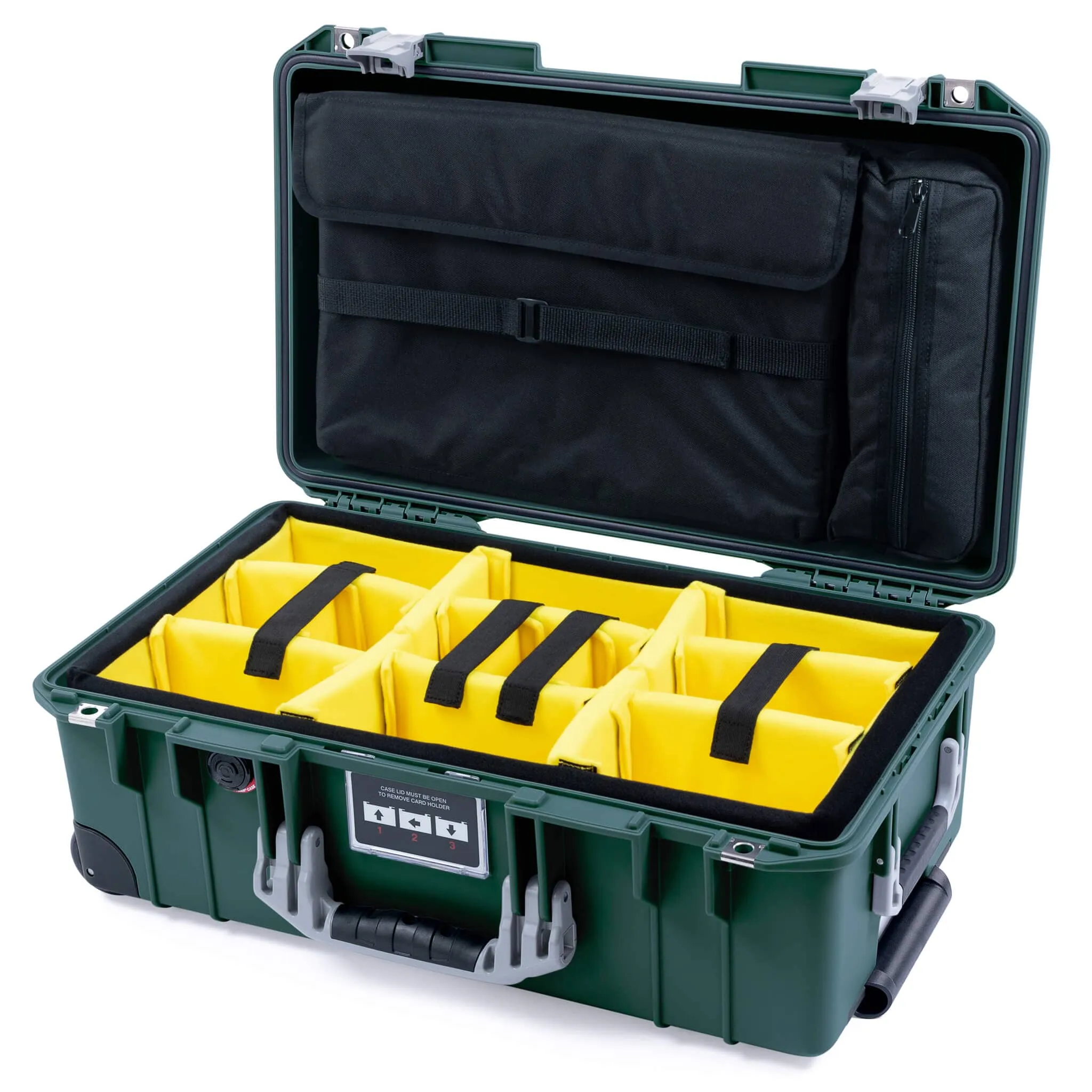 Pelican 1535 Air Case, Trekking Green with Silver Handles & Latches