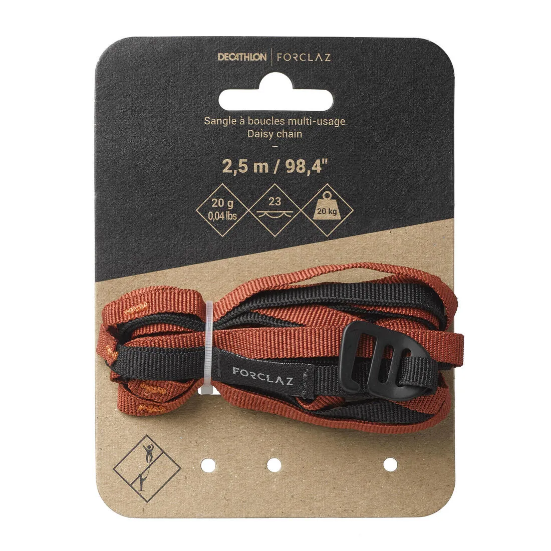 Trekking Ultra-light & Versatile Daisy Chain - Black Orange